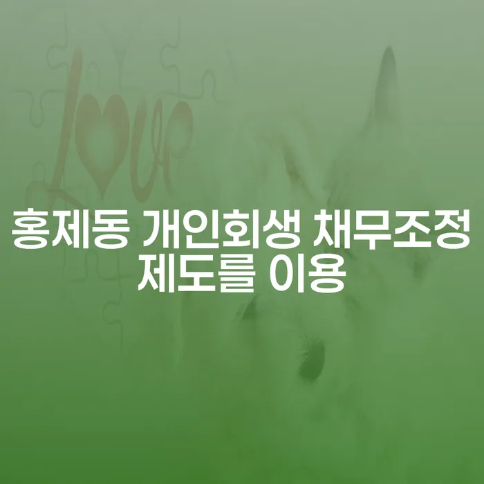 홍제동 개인회생 채무조정제도를 이용