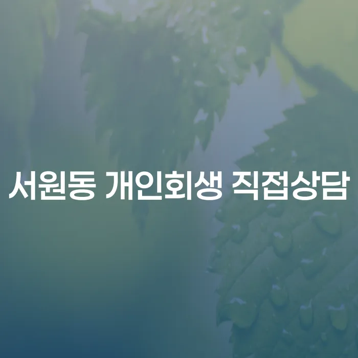 서원동 개인회생 직접상담