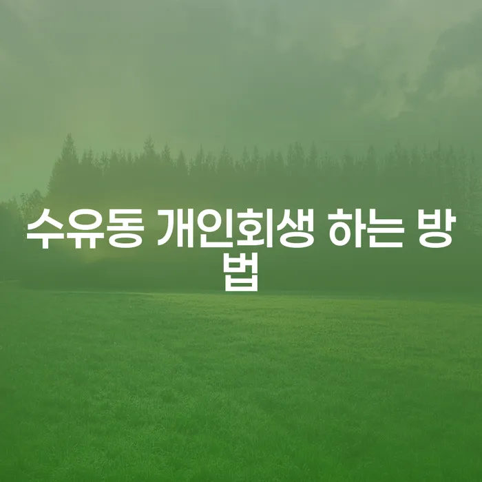 수유동 개인회생 하는 방법과 개인회생하는방법, 어떻게 접근해야 할까요?