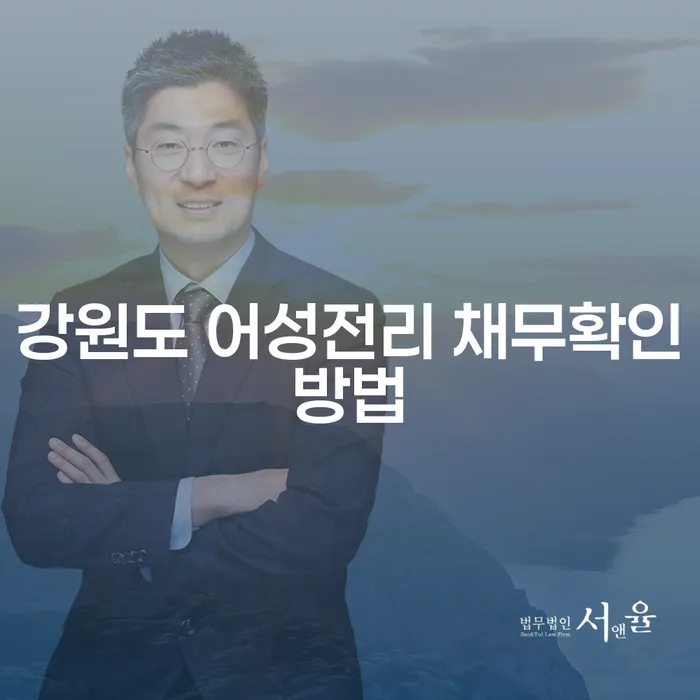 강원도 어성전리에서 채무를 확인하는 방법은 무엇인가요?